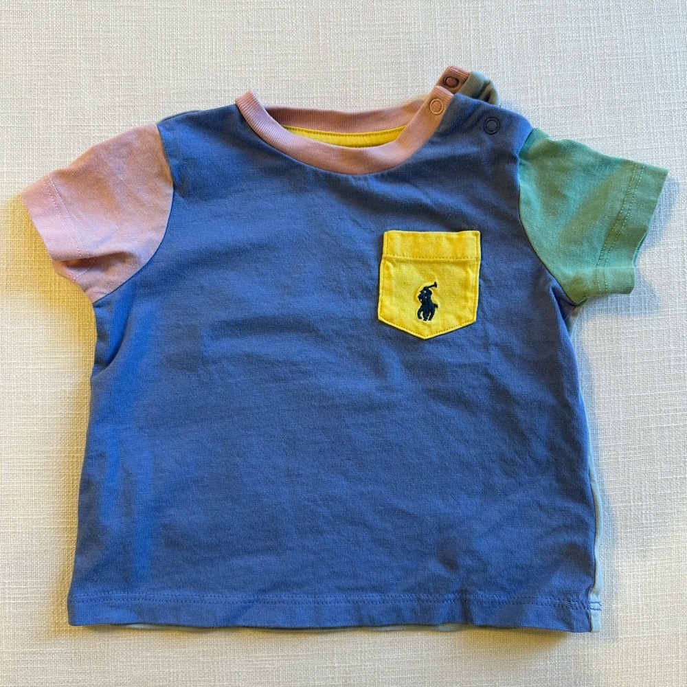 Ralph Lauren baby boy 3M color block t-shirt